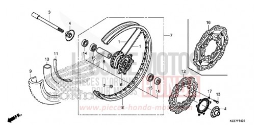ROUE AVANT CRF250RLAK de 2019